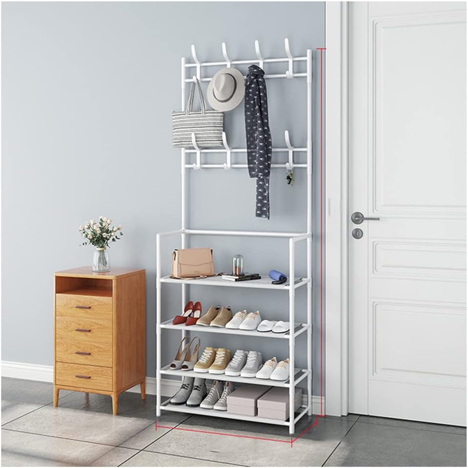 Simple Lifestyle 4-Layer Aluminum Multifunctional Shoe and Hat Rack Simple Lifestyle 4-Layer Aluminum Multifunctional Shoe and Hat Rack